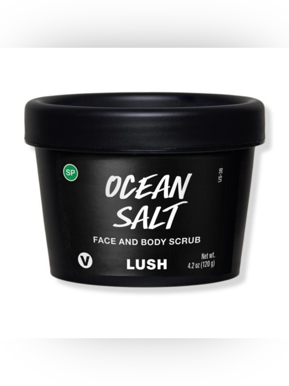 Lush Ocean Salt Face & Body Scrub - Black with White Lettering